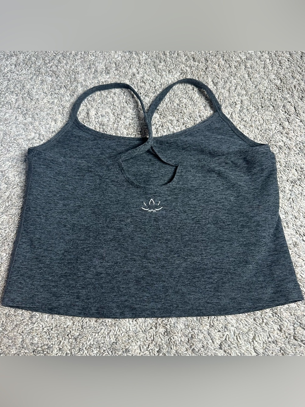 Beyond Yoga Spacedye Slim Racerback Cropped Tank Top Medium gray core athletic - Picture 9 of 11